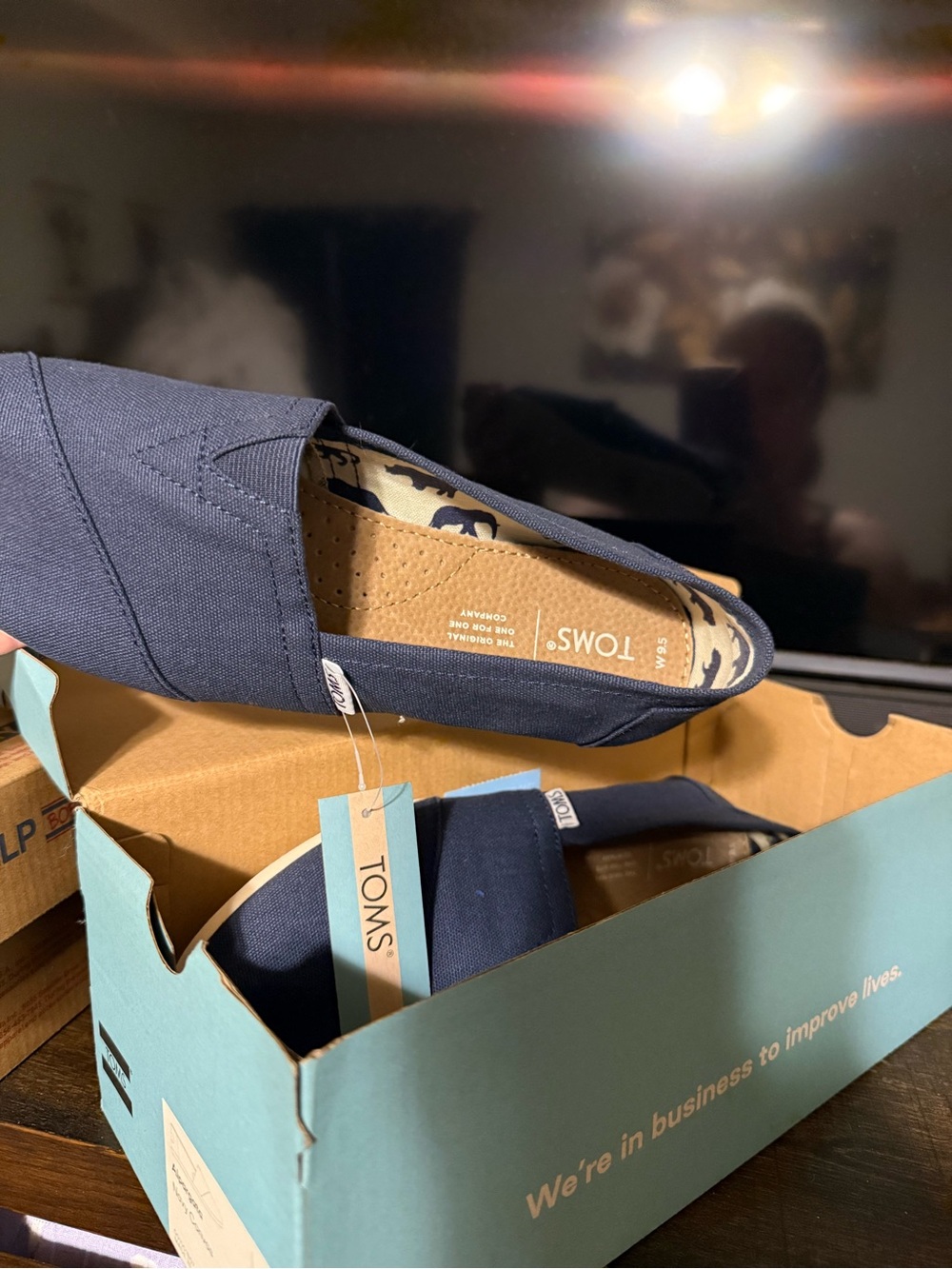 Toms Navy Canvas Slip-On Sneakers - Picture 3 of 4